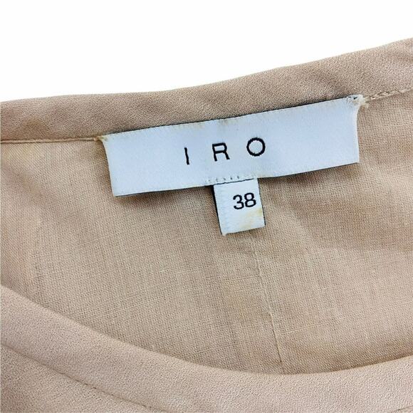 IRO Blush Keyhole Abeille Blouse Flare Sleeve Size 16W - Picture 5 of 8